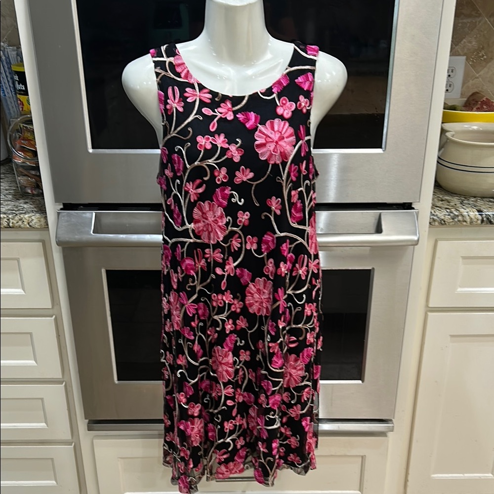 Ronni Nicole Black and Pink Floral Dress